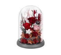 LEIYTFE Cadeaux De Mariage : Roses Véritables Préservées, Compositions Florales pour La Décoration D'intérieur, Fleurs Éternelles pour Votre Femme, Votre Petite Amie Ou Votre Maman(Rosso)