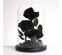 LEIYTFE Cadeaux pour Maman Et Les Femmes Fleur Éternelle Préservée dans Un Verre, Roses Éternelles Qui Ne Fanent Jamais, Cadeaux Originaux pour La Fête des Mères, Qui Durent Un an Ou Plus(Nero)