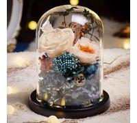 LEIYTFE Livraison De Vraies Roses Et Fleurs, Bouquet De Fleurs Stabilisées,Cadeaux Romantiques pour Un Anniversaire De Mariage, pour La Décoration De La Maison(Champagne)