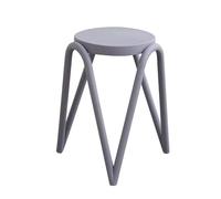LEIYTFE Lot De 4 Tabouret en Plastique Tabouret Empilables Et Emboîtables, Tabourets sans Dossier pour La Décoration des Salles De Classe,Tabourets D'extérieur Portables Et Temporaires(Grigio)