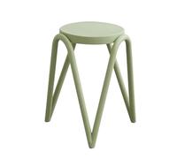 LEIYTFE Lot De 4 Tabouret en Plastique Tabouret Empilables Et Emboîtables, Tabourets sans Dossier pour La Décoration des Salles De Classe,Tabourets D'extérieur Portables Et Temporaires(Groen)