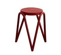 LEIYTFE Lot De 4 Tabouret en Plastique Tabouret Empilables Et Emboîtables, Tabourets sans Dossier pour La Décoration des Salles De Classe,Tabourets D'extérieur Portables Et Temporaires(Rosso)