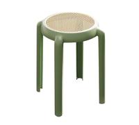 LEIYTFE Lot De 4 Tabourets Empilables Portables pour L'école, Le Salon Ou Les Fêtes, Tabouret De Bar Empilables pour Cuisine Chaise De Petit-déjeuner avec Assise Respirante(Groen)