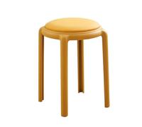 LEIYTFE Lot De 4 Tabourets Pliants en Plastique sans Dossier, Chaises D'école, Tabourets De Coiffeuse, Tabourets D'appoint Empilables, Sièges Légers pour Cuisine,Salle À Manger Ou L'entrée(Yellow)