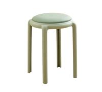 LEIYTFE Lot De 4 Tabourets Pliants en Plastique sans Dossier, Chaises D'école, Tabourets De Coiffeuse, Tabourets D'appoint Empilables, Sièges Légers pour Cuisine,Salle À Manger Ou L'entrée(Groen)
