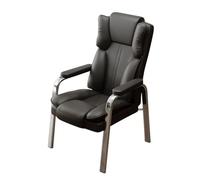 LEIYTFE Sièges De Réception avec Accoudoirs pour Mobilier De Bureau,Siège De Bureau en Simili Cuir Sièges pour Salles De Jeux De Cartes Et De Société Siège De Conférence À Dossier Haut(Nero)