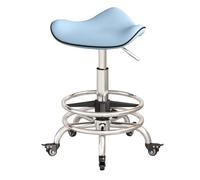 LEIYTFE Tabouret Roulant Robuste avec roulettes, Tabouret Haut Réglable pour Atelier Chaise De Bureau Ergonomique avec Repose-Pieds,pour Bar, Studio De Guitare, Cabinet Médical(Blauw,B)