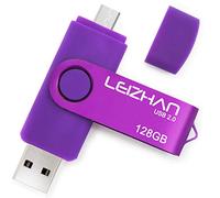 Leizhan 32 Go OTG USB Flash Drive 64 Gb128gb Métal Pendrive pour Android Smart Phone USB2.0 Pen Drive Micro USB pour Samsung, Huawei 128GB violet