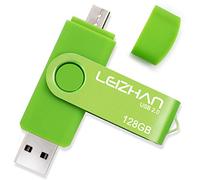 Leizhan 32 Go OTG USB Flash Drive 64 Gb128gb Métal Pendrive pour Android Smart Phone USB2.0 Pen Drive Micro USB pour Samsung, Huawei 128GB Vert