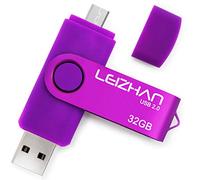Leizhan 32 Go OTG USB Flash Drive 64 Gb128gb Métal Pendrive pour Android Smart Phone USB2.0 Pen Drive Micro USB pour Samsung, Huawei 32GB Violet