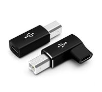 leizhan Adaptateur pour Imprimante Type-C Droit et 90 degrés (2 Pack), Adaptateur MIDI pour Piano numérique Yamaha Casio, Clavier, Contrôleur DJ, DAC vers iPad -Noir