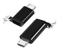 leizhan Adaptateur Type-C Female to Micro Male, Micro Female to Type-C Male, Compatible avec Smartphones, Tablettes, Ordinateurs (2 pièces Noir)