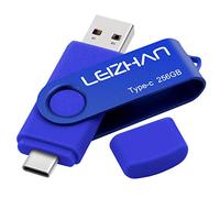 LEIZHAN Clé USB 3.0 256 Go Flash Drive USB Type C OTG Pendrive USB pour Huawei Samsung Smartphone Android de Type C-Bleu