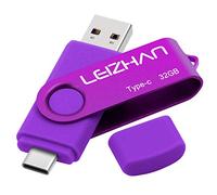 LEIZHAN Clé USB 3.0 32 Go Flash Drive USB Type C OTG Pendrive USB pour Huawei Samsung Smartphone Android de Type C-Violet