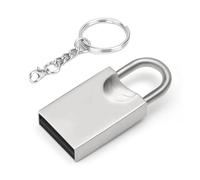 LEIZHAN Clé USB 3.0 Mini Avec Porte-clés Pour Voiture, PC, Ordinateur Portable (64 Go, Serrures Argentées)