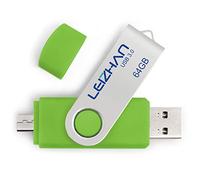 Leizhan Clé USB 3.0 OTG 32 Go 64 Go 128 Go Micro Phone Storage Stick pour téléphone intelligent Android, Samsung Galaxy S7/S6/S5/S4/S3/Note5/4/3/2/A7/A8/A9/C5/C7/Xiaomi/Meizu/HTC/Nokia/Moto/Huawei 64GB(Micro-USB3.0) Vert