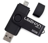 leizhan Clé USB 32Go USB 2.0 OTG 2 en 1 Flash Drive Mémoire Stick pour PC Ordinateur Portable Android Smartphone Tablette-Noir