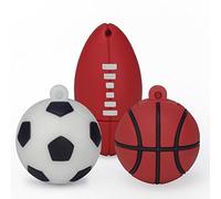 LEIZHAN Clé USB Ballon de Foot Basket Rugby,Flash Drive USB 2.0 Pendrive en Silicone-32Go
