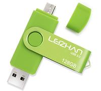 Leizhan Clé USB OTG 32 Go 64 Go 128 Go USB 3.0 pour téléphone portable Android Smart Phone Samsung Galaxy S7/S6/S5/S4/S3/Note5/4/3/2/A7/A8/A9/C5/C7/Xiaomi/Meizu/HTC/Nokia/Moto/Huawei 128GB(Micro-USB3.0) Vert