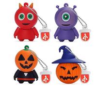 Leizhan Lot de 4 clés USB pour Halloween 8 Go Motif monstre