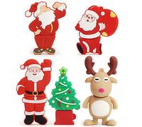 Leizhan Lot de 5 clés USB 2.0 pour ordinateur 8 Go 32GB 5xChristmas Design
