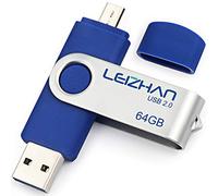 Leizhan Micro Lecteur Flash 64 Go Pen Drive Jump Drive téléphone Pendrive Clé USB 2.0 pour Samsung Galaxy, Xiaomi, LG, Sony, One-Plus, HTC, Meizu 64GB Bleu