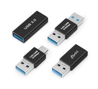 leizhan Type-C to USB3.0 Adapter Kit (4 pcs), USB3.0 Adapter Cable Extension Cable, Compatible avec MacBook Pro, Smartphone, Tablette, Ordinateur
