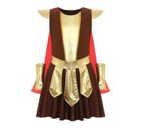 Lejafay Costume Guerrier Romain Antique Mädchen Gladiateurs Soldats Médiévaux Jeu De Rôle Déguisement Dhalloween Fête À Thème De Noël Carnaval Enfant Ans Brun 5-6 ans