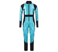 Lejafay Costume Halloween Enfant Combinaison Manches Longues Brillant Costume Jeu De Rôle Alien Combinaison Sport Skinny Fête À Thème Carnaval Ans Bleu ciel 15-16 ans
