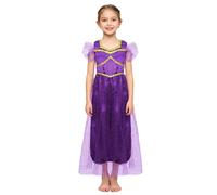 Lejafay Déguisement Halloween Pour Mädchen Robe Princesse Arabe Enfant Collants À Paillettes Costumes De Jeu De Rôle Combinaison Princesse Ans Violet 9-10 ans