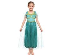 Lejafay Déguisement Halloween Pour Mädchen Robe Princesse Arabe Enfant Collants À Paillettes Costumes De Jeu De Rôle Combinaison Princesse Ans Vert 11-12 ans