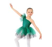 Lejafay Enfant Mädchen Tutu Robe Danse Classique Tenue Patinage Artistique Robes Noël Costume Carnaval Cosplay Elf Robe Princesse Ans Vert 11-12 ans