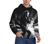 LEJDI Johnny Chanteurs Hallyday Rock Star Sweat à Capuche pour Hommes, Pull-Over avec Poche, décontracté, Cordon de Serrage, Doux et Confortable, Manches Longues S-4XL