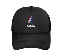 LEJDI Johnny Singer Hallyday Rock Star Men's Mesh Snapback Baseball Cap Breathable Trucker Hat Running Hat Outdoor Hat for Women Adults 55-60 CM