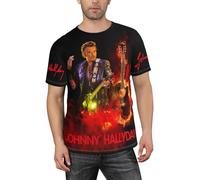 LEJDI Singer Rock Star Casual Hommes Slim-Fit Coton Col Rond Mode Imprimé T-Shirts Travail Été À Manches Courtes Respirant T-Shirt pour Hommes TopMedium