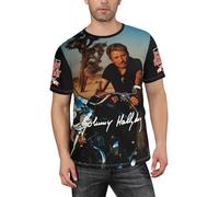 LEJDI Singer Rock Star Casual Hommes Slim-Fit Coton Col Rond Mode Imprimé T-Shirts Travail Été À Manches Courtes Respirant T-Shirt pour Hommes TopLarge