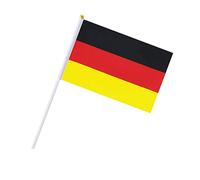 Lejelyma Allemagne Stick Flag Mini Hand Held National Flags Country Banner avec bâton Blanc