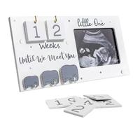 Lejelyma Baby Sonogram Picture Frame 9 x 5 Wood-based Ultrasound Picture Frames with Countdown Weeks Creative Sonogram Frame Meaningful Gender Reveal Gifts for Pregnant Women