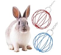 LejeMaek 2PCS Rabbit Hay Feeder pour Cages pour Animaux de Compagnie, Hanging Fay Feeder Rabbit pour Les friandises et la Mastication, Le cobaye en métal Robuste pour Les Lapins et Les Petits Petshay
