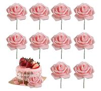 LejeMaek Cake Topper Topper Rose Cake pour 3, 8 Goddess Festival Mère de fête décor 10pcs 7, 5x20 cm Toppers pour Femmes, Fleur de Rose, Toppers mères