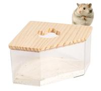 LejeMaek Hamster Sand Bath Acrylique Bath de Sable Gerbille pièce Soleil et Creuser Le Hamster Salle de Bain Sauver l'espace Angle Droit Toilet pour Les Souris Lemming Gerbils
