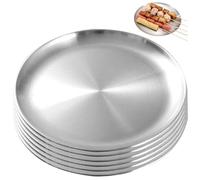 LejeMaek Stainless Steel Cat Bowls 6Pcs 6.69 inch Round Wide Whisker Friendly Cat Dishes Thicken Shallow Cat Bowl Metal Mixing Bowls for Small Dogs and Cats Or Meal Prep, Cooking Cat Plates