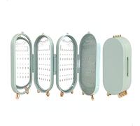 Lejesth Boîte de rangement pliable pour boucles d'oreilles avec miroir, 4 couches anti-poussière et 153 trous pour femmes et filles, cadeau pour fille (vert clair)