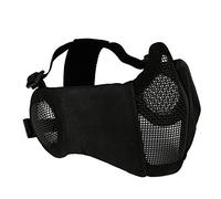 Lejie Masque de Maillage de Protection Demi-Masque Pliable Tactique pour Pistolet à air Paintball Chasse CS Ceinture Masque réglable