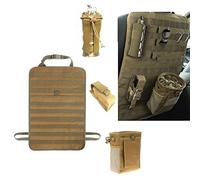 Lejie Sac de rangement arrière pour siège de voiture tactique MOLLE avec bouteille/lampe de poche/sac de recyclage - Housse de siège de rangement temporaire pour garage temporaire armé Airsoft