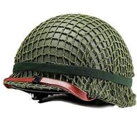 Lejie WW2 Casque en Acier US M2 de la Seconde Guerre Mondiale avec Masque en Maille（Vert）