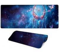 Lejnlnng Tapis de Souris de Gaming XXL, 120x60cm - Tapis de Bureau Attrape-Rêves, XL Imperméable Mouse Pad Papillon, Mousepad en Caoutchouc Antidérapant avec Bords Cousus, Bureau, Études, JL-7387