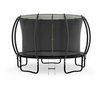 LeJump Trampoline de jardin de 366 cm avec filet de sécurité et échelle, trampoline d'extérieur pour enfants et adultes, trampoline rond jusqu'à 150 kg, trampoline de jardin 12FT avec accessoires