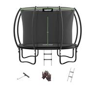 LeJump Trampoline de Jardin Exterieur 305 cm pour Enfants, avec Filet de Sécurité Haut et Echelle, Traampoline Certifié GS, Capacité Maximale 150 kg (Noir)