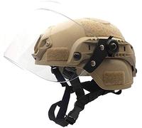 LEJUNJIE Casque Tactique Mich 2000 Fast avec Lunettes de Protection Transparentes Riot Visor Face Shield pour Airsoft Paintball CS War Games Sports de Plein air